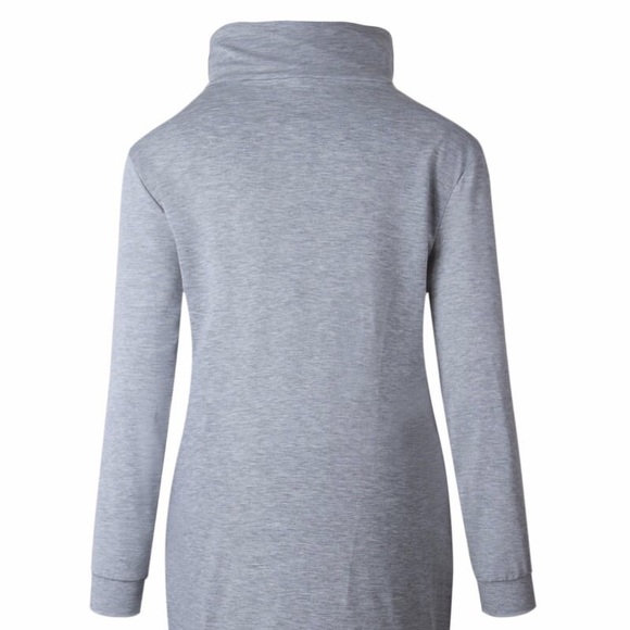 High Neck Sports Casual Dress Gray - Picture 5 of 6